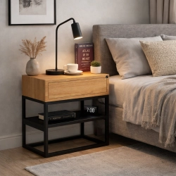 Szafka Nocna z Drewna Litego Dębowego